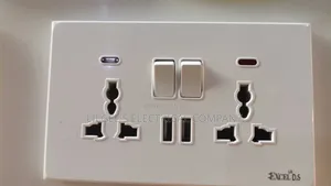 Original Excel Ds White Colour Double Socket With 2 Usb Port