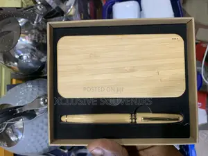 Bamboo 10000mah Power Bank and Pen Set