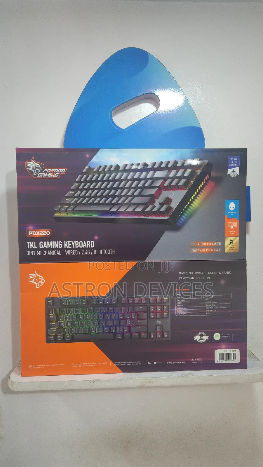 Porodo Game 3in1 Wireless Mechanical K/Board Gateron Switch