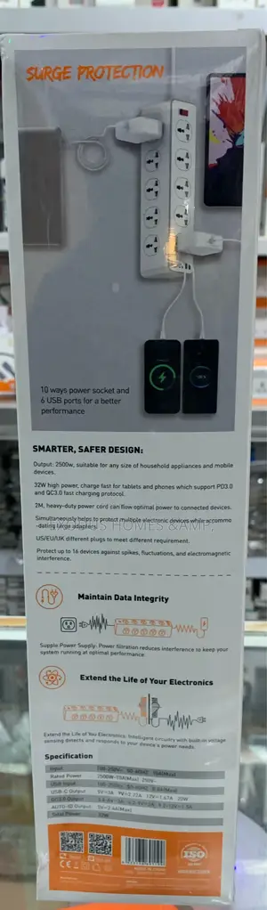 Ldnio Sc10610 Power Socket Pd Qc 3.0 5 USB a 1 USB C 10