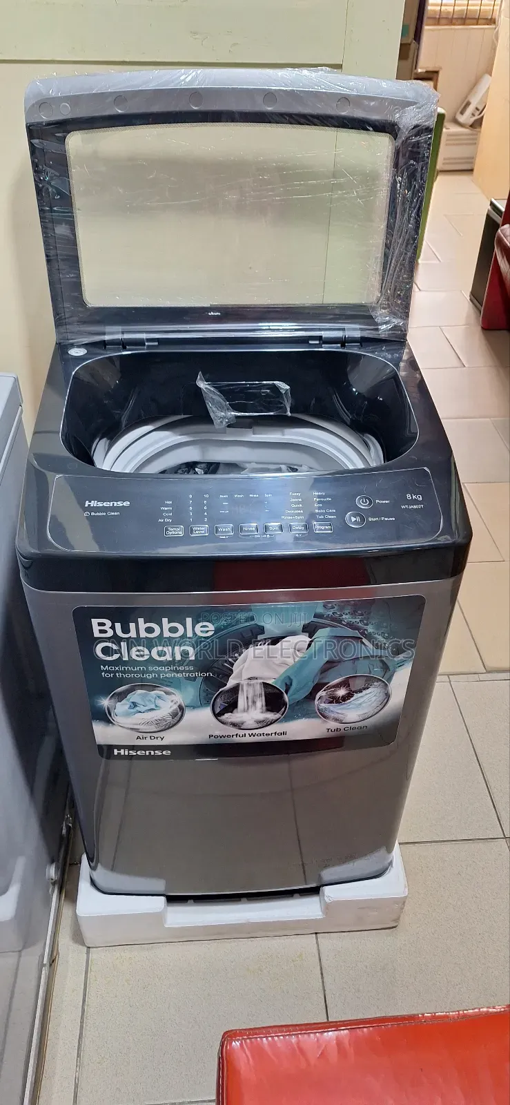 New Hisense 9kg Top Load Automatic Washing Machine 1year