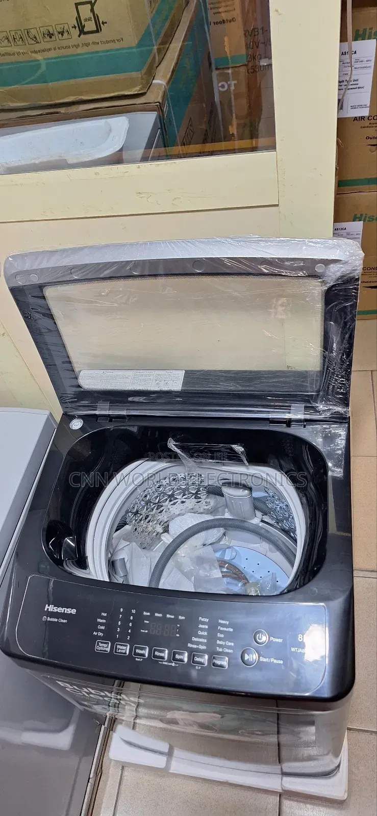 New Hisense 9kg Top Load Automatic Washing Machine 1year
