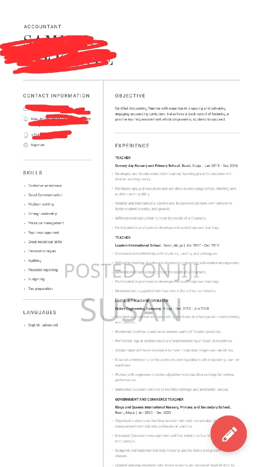 I'll Create A Professional CV/Resume For You.