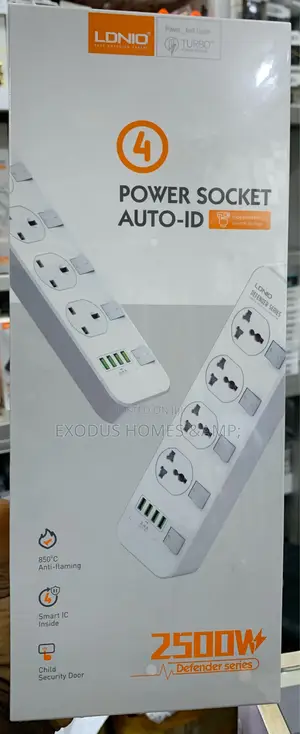 Ldnio 2500W Defender Series 4 Power Socket + 4 USB Port
