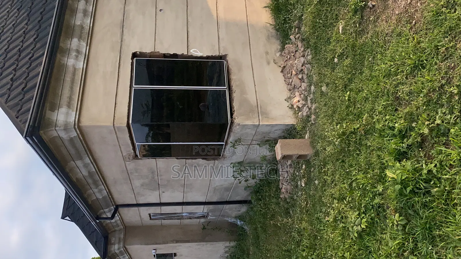 Frameless Angular Window With Inner Bulgaria and Net