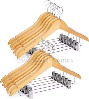10pcs Wooden Cloth Hanger With Clip