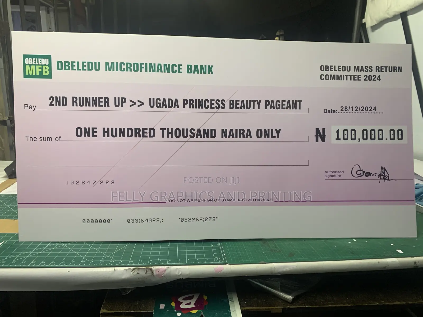 Dummy Cheque Board