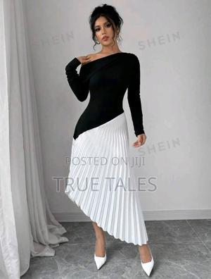 Ladies Formal Black and White Outing and Party Dress