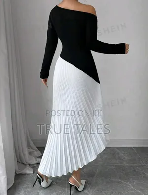Ladies Formal Black and White Outing and Party Dress