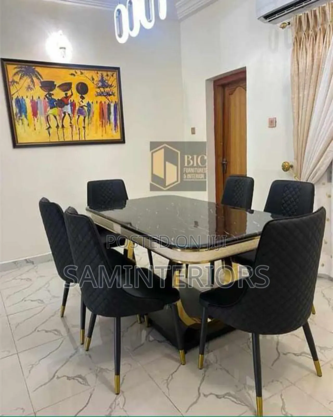 Unique and Strong Marble Dining Set With 6 Chairs