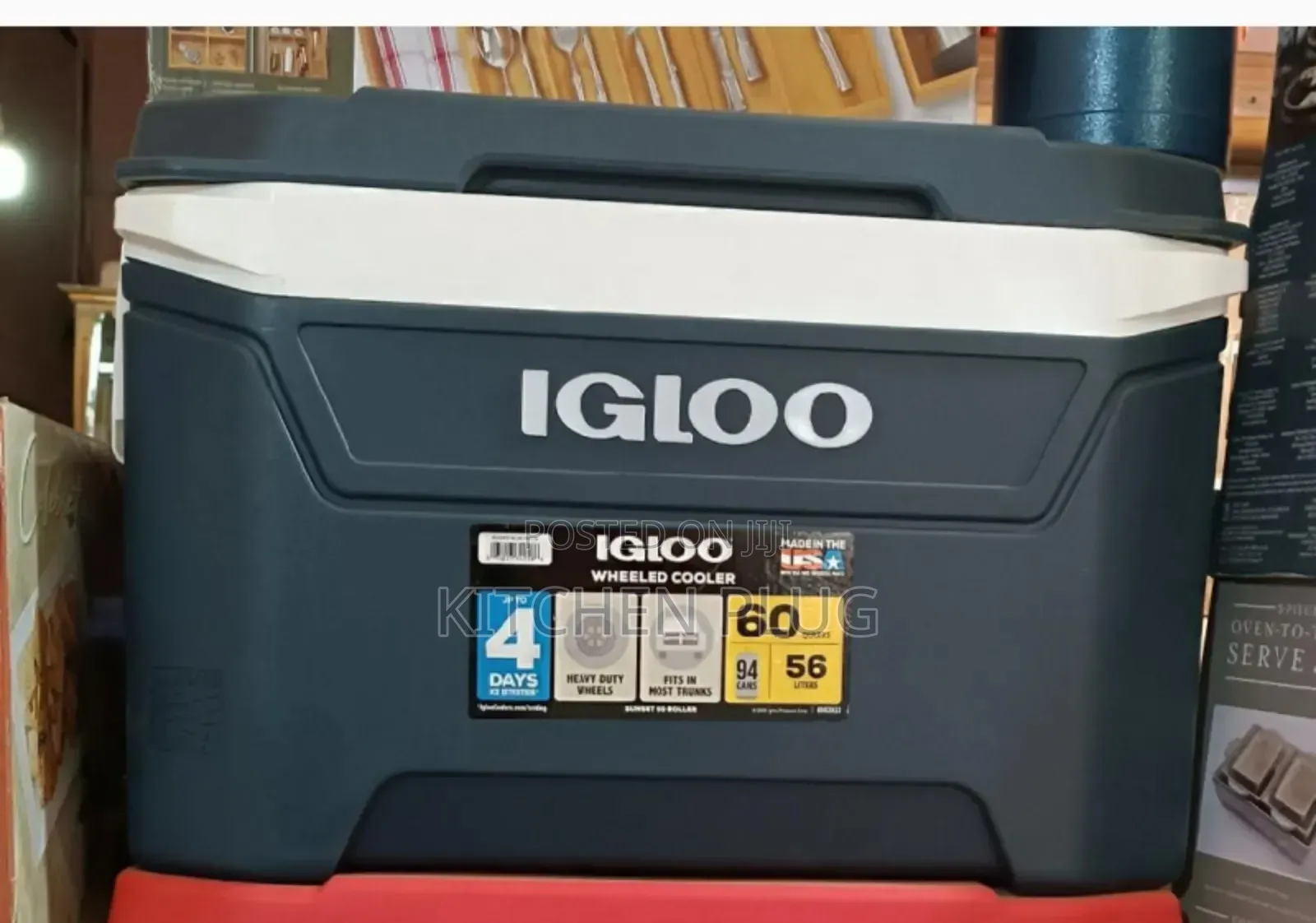 Igloo 60-Quart Sunset Roller Cooler With Wheels 『56 Litre ,』