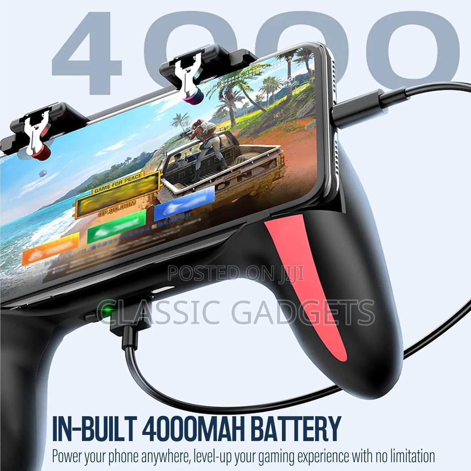 Mobile Game Controller With Cooling Fan and Trigger