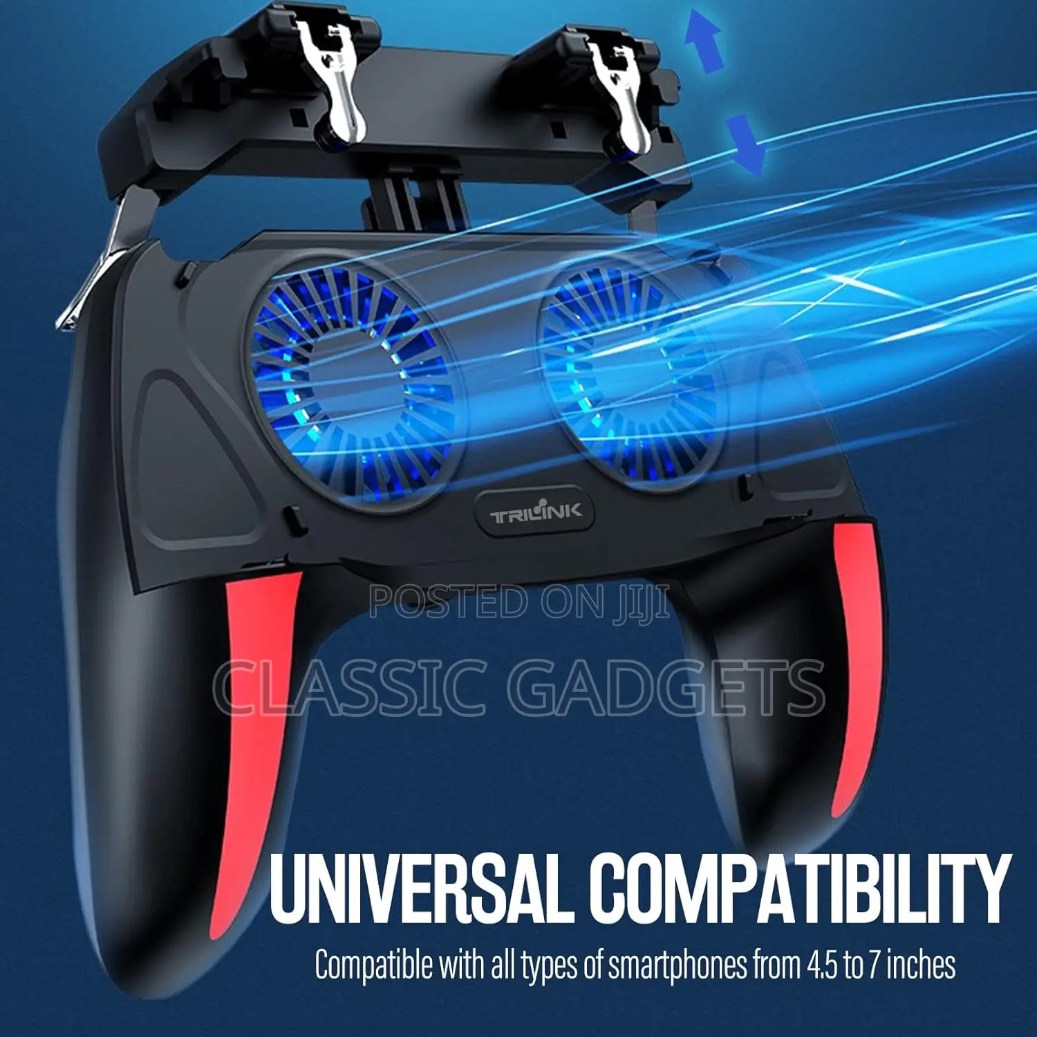 Mobile Game Controller With Cooling Fan and Trigger