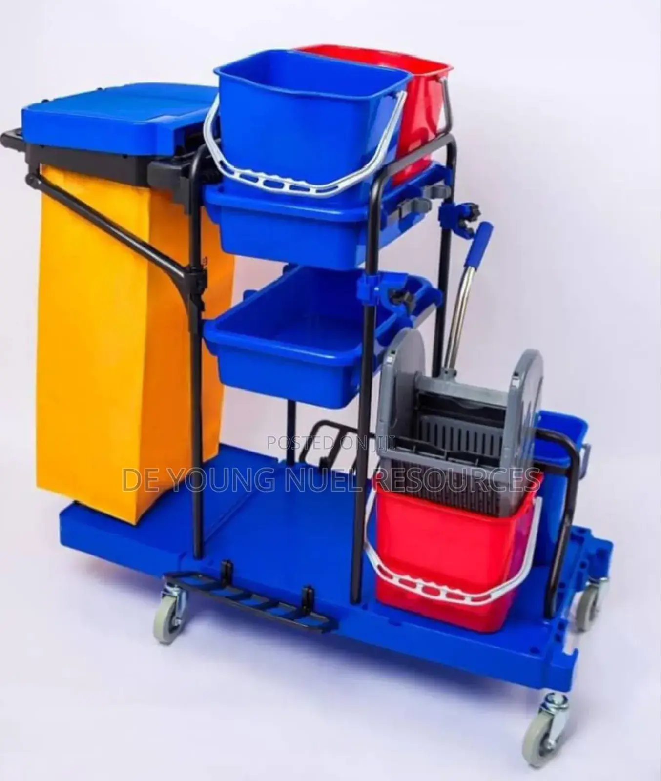 Durable Cleaning Carts Buckets Full Set