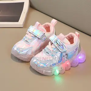 Baby's Led Shiny Light-Up Sneakers Cartoon Character Shoe