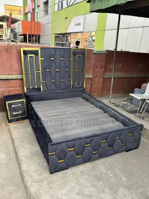 Massive Quality Padded HDF 4.5 by 6 Upholstery Wooden Bed Frame