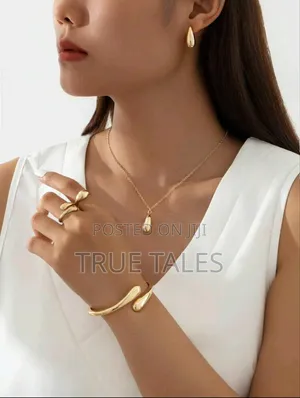 Photo - Ladies Minimalist Gold Plated Jewelry Set