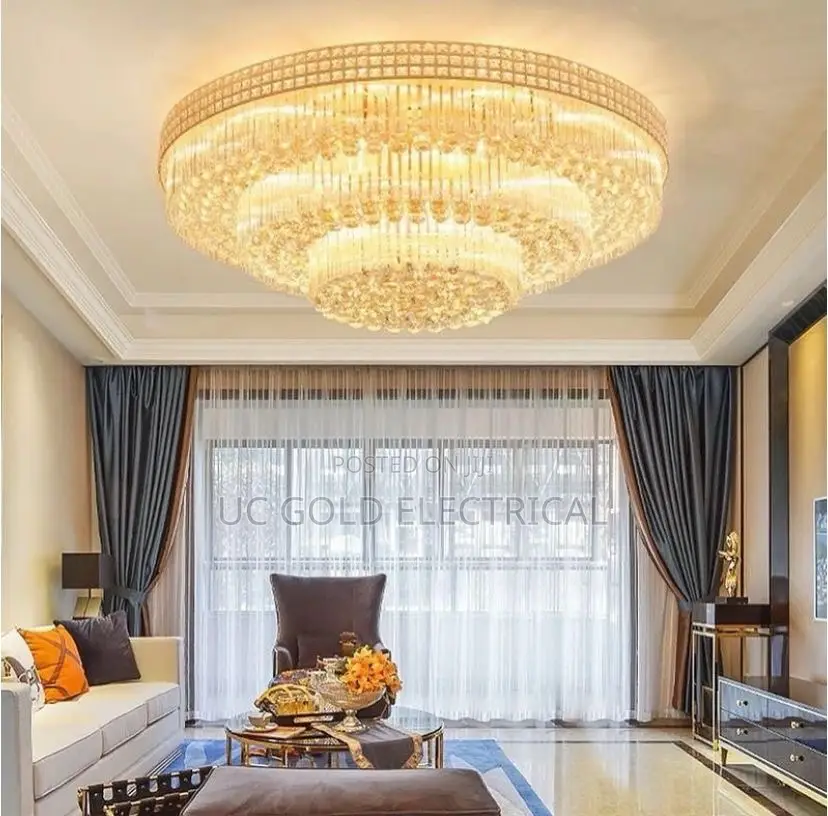 Modern Large Crystal Ceiling Lights for Living Room