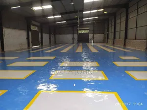 Blue and Yellow Epoxy Flooring