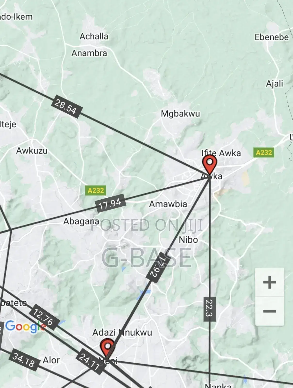 Air Distance Plotting With GPS Coordinate