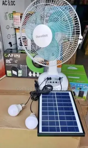 Duravolt Rechargeable Fan With Solar Panel Bulbs