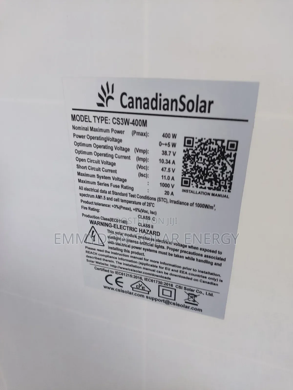 Original Canadian Panel 400watt