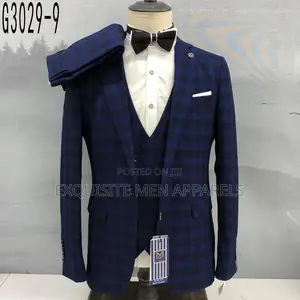 Photo - Quality Maligan 3pcs Checkers Suit for Men’S Wear