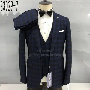 Quality Maligan 3pcs Checkers Suit for Men’S Wear
