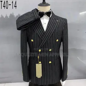 Photo - Quality Bold Stripe Turkish 2pcs Double Breasted Men’S Suit