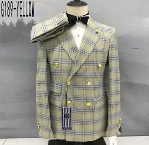 Photo - Quality Double Breasted 2pcs Checkered Men’S Suit