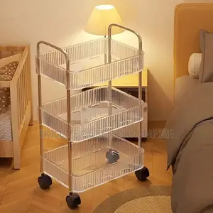 3 Layers Acrylic Trolley Storage