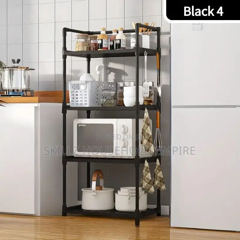 4-Tier Plastic Storage Organizer Rack