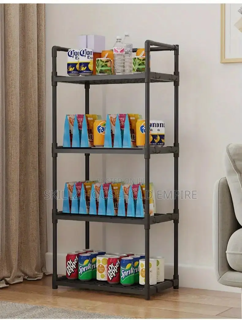 4-Tier Plastic Storage Organizer Rack