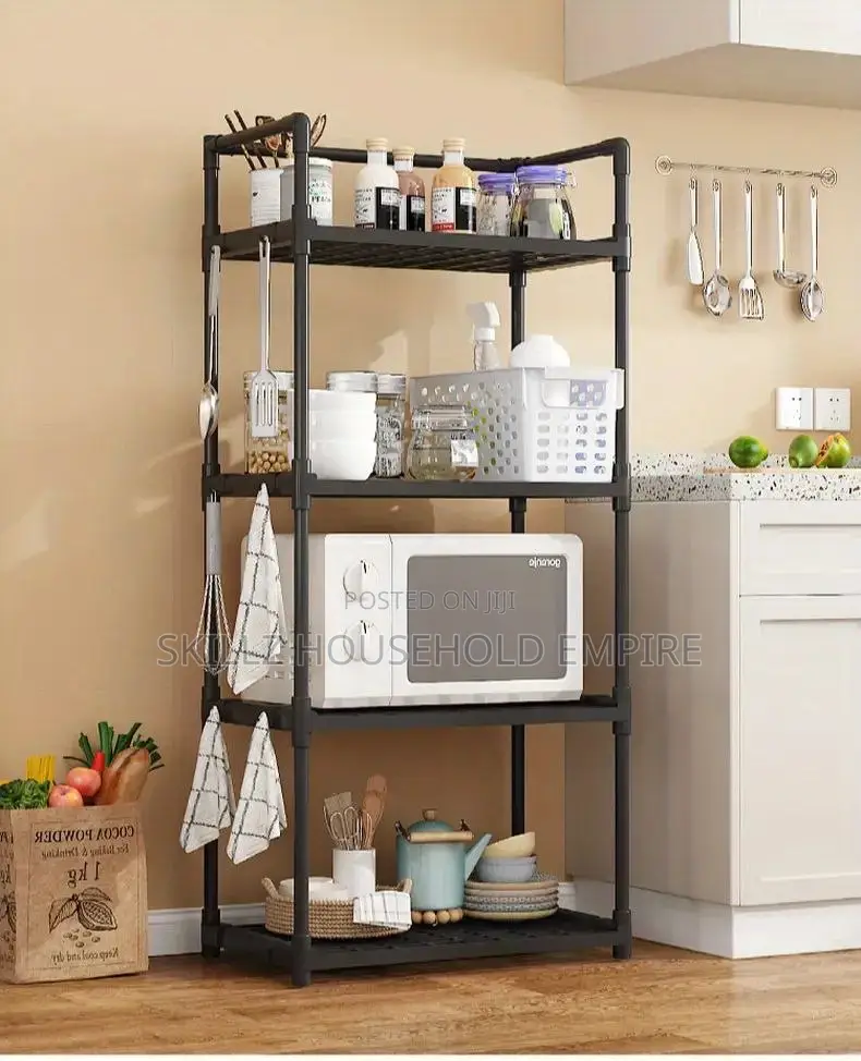 4-Tier Plastic Storage Organizer Rack