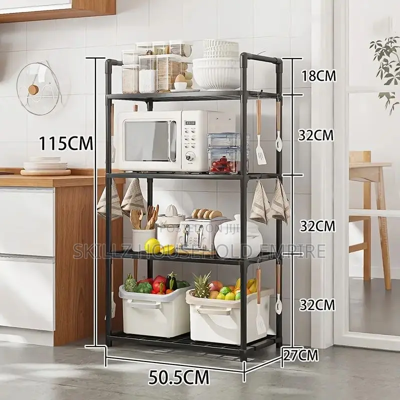 4-Tier Plastic Storage Organizer Rack