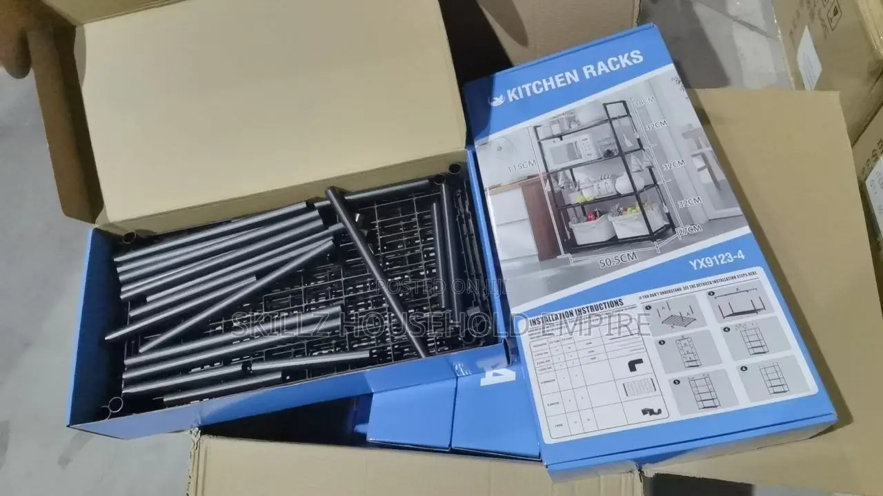 4-Tier Plastic Storage Organizer Rack
