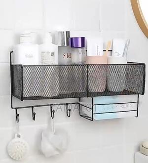 Bathroom Mesh Wall Shelf Hanger With Hooks and Tissue Holder in Lagos ...