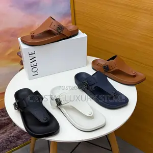 Loewe Quality Luxury Men Genuine Leather Pams