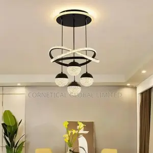 Modern Luxury Crystal Led Chandelier Four Drop Pendant Light