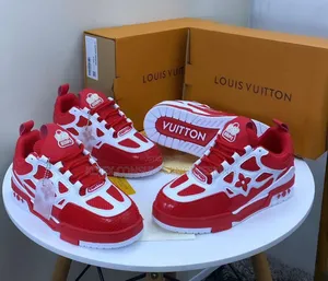 *New Louis Vuitton LV Trainer Leather Low Trainers White *