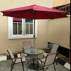 A Unique Restaurant Outdoor Set With Umbrella Shelf