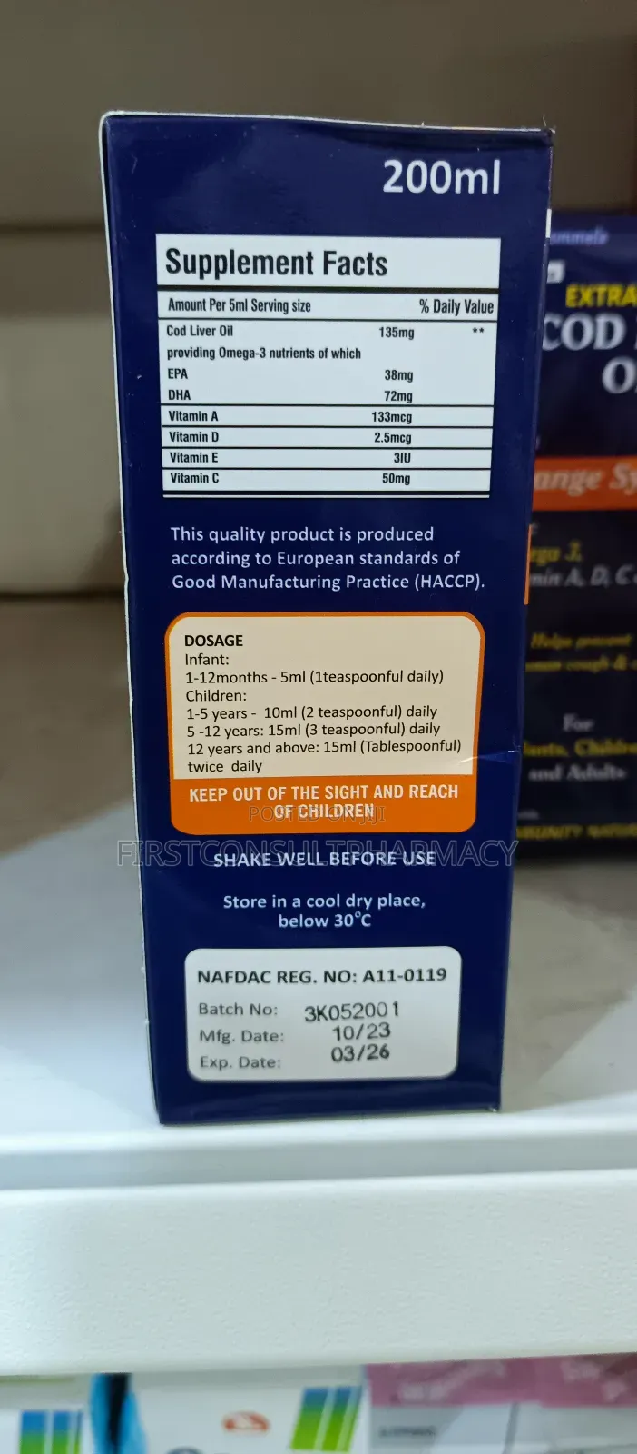 Dr Hommels Extra Virgin Organic Cod Liver Oil 200ml