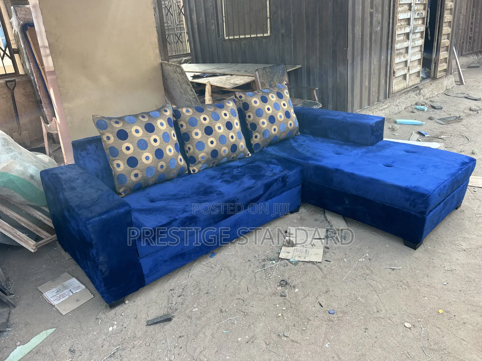A Standard Blue Sofa