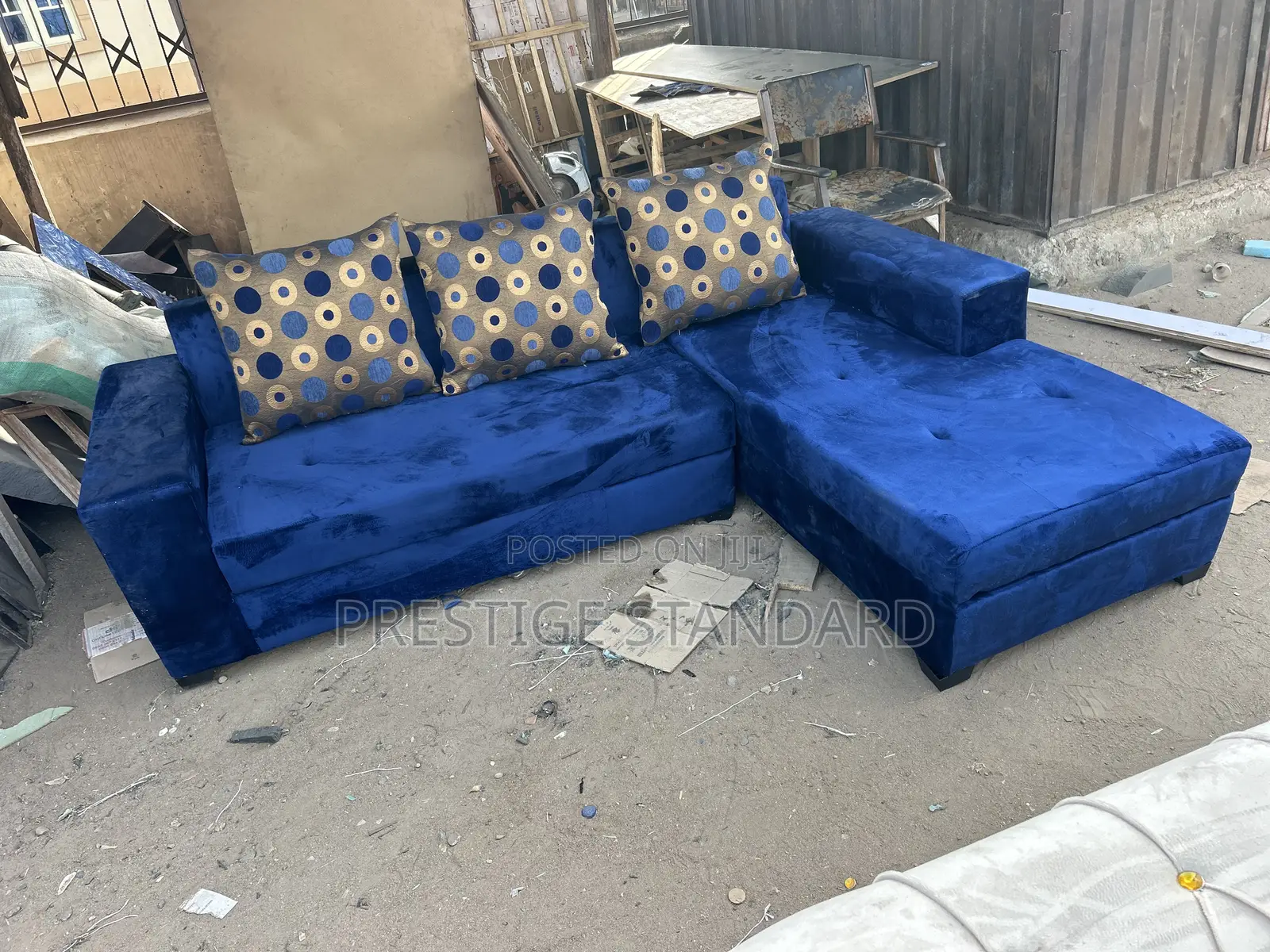 A Standard Blue Sofa