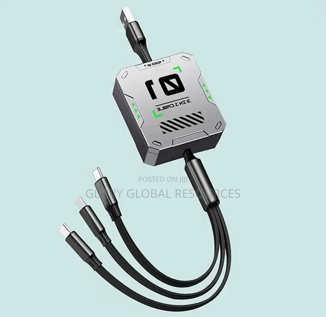 100W Potable USB Retractable 3in1 Super Fast / Data Transfer