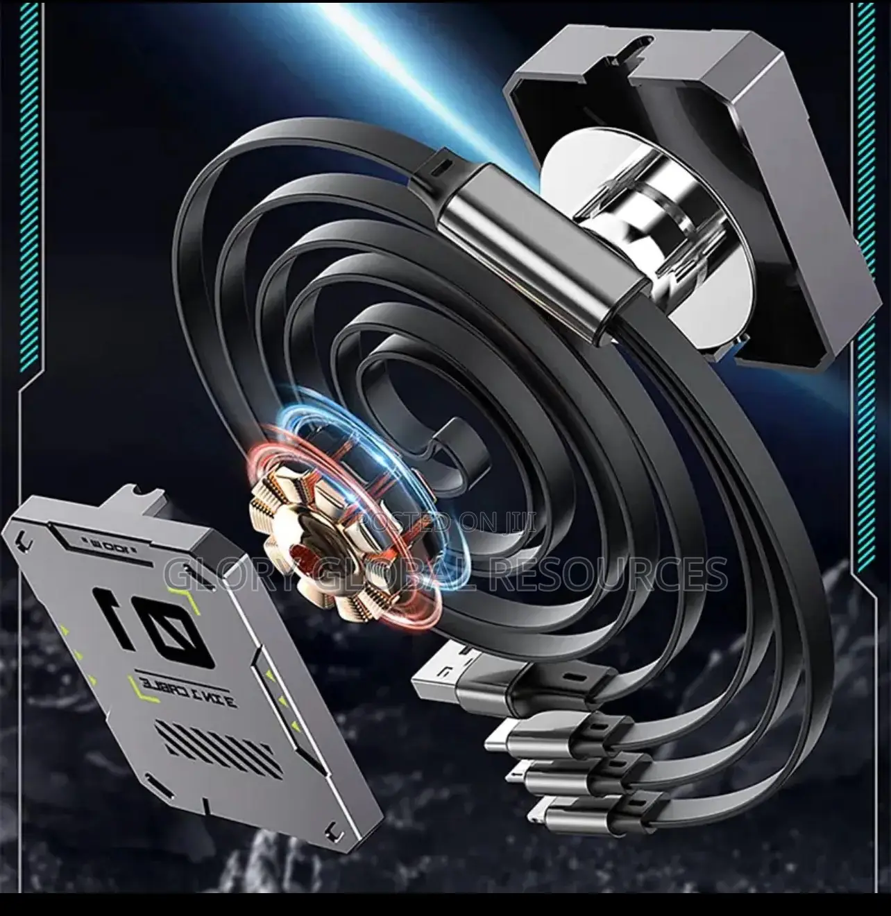 100W Potable USB Retractable 3in1 Super Fast / Data Transfer