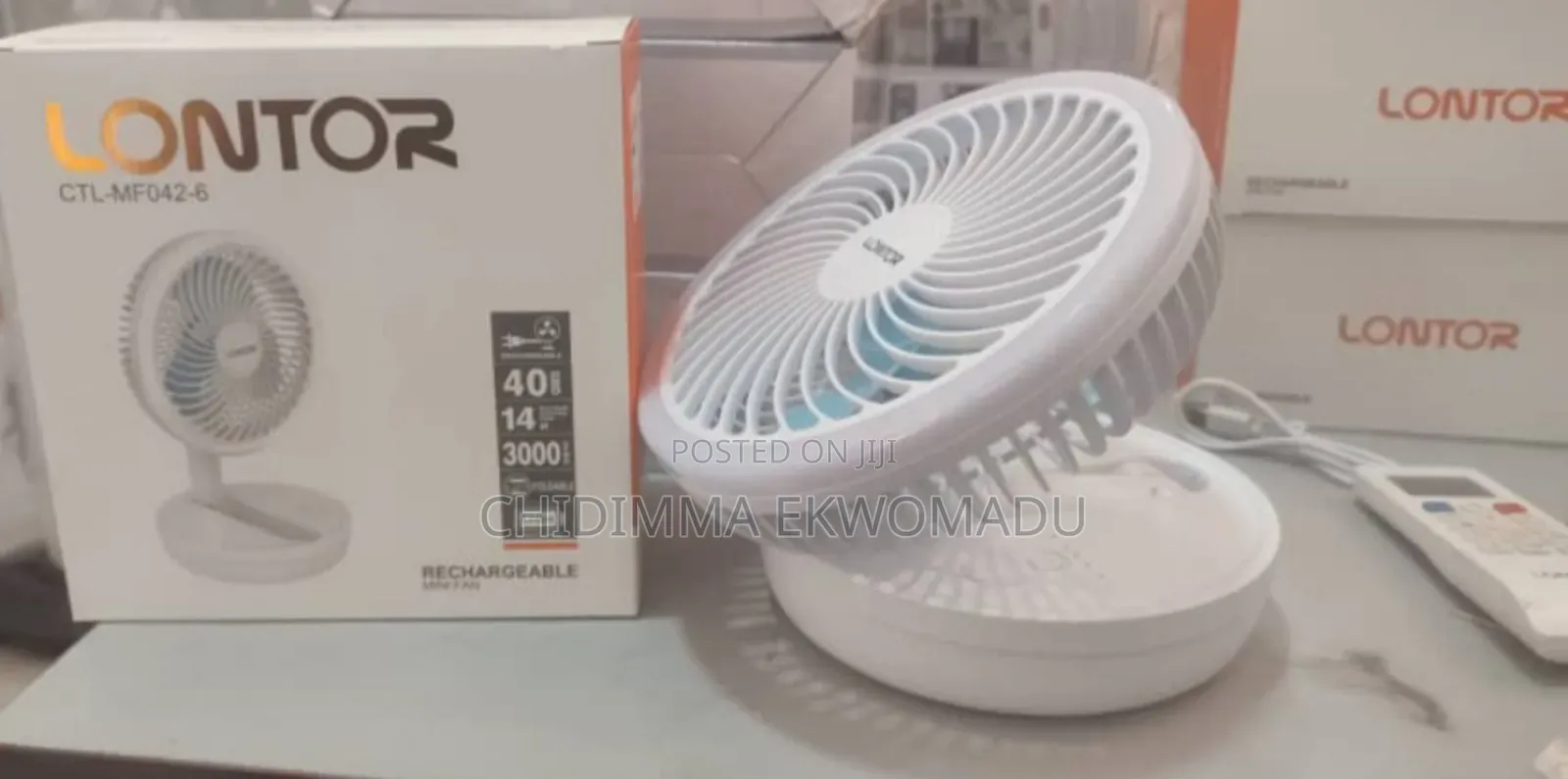 Lontor 6 in Mini/Foldable Brighter Light Rechargeable Fan