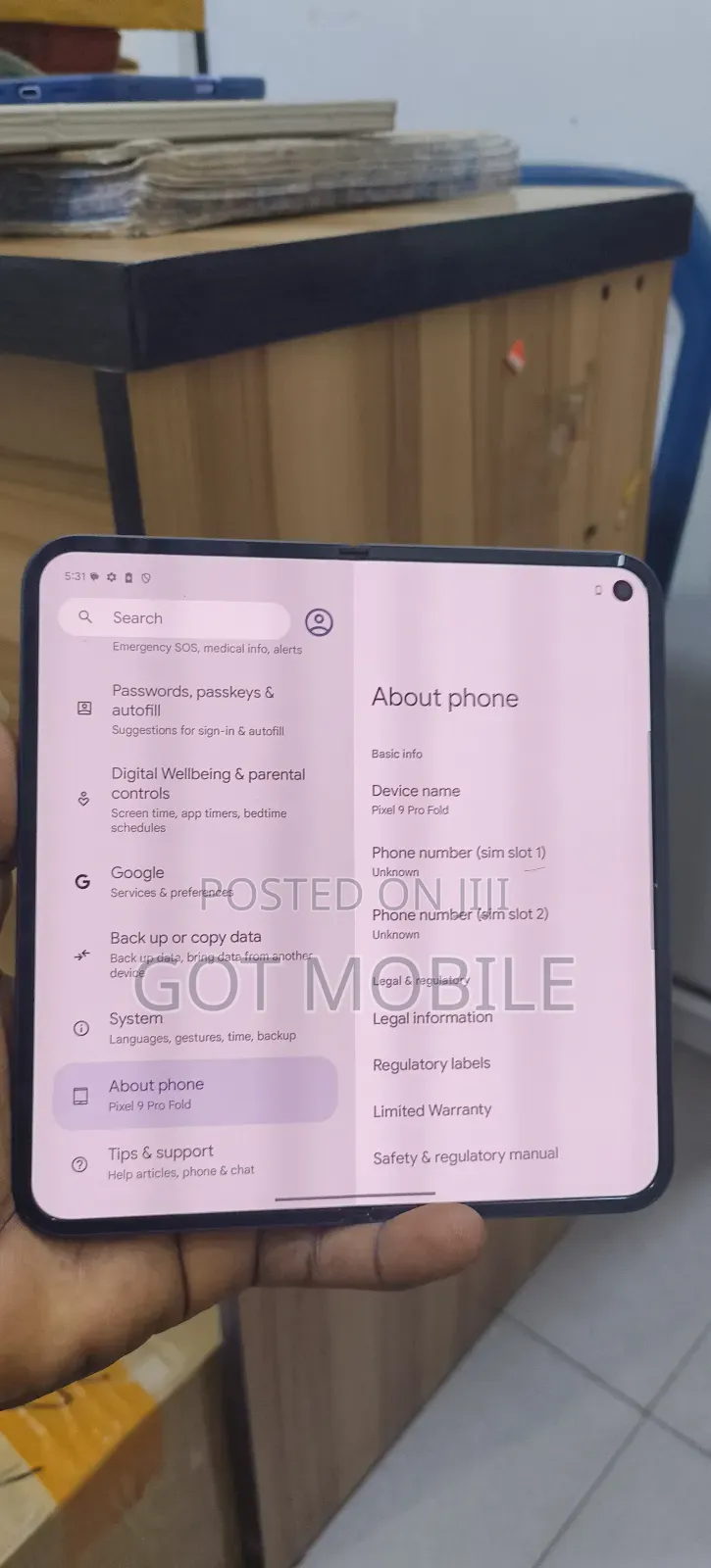 Google Pixel 9 Pro Fold 256 GB Gray