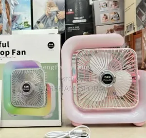 Square Rechargeable Colourful Desktop Fan