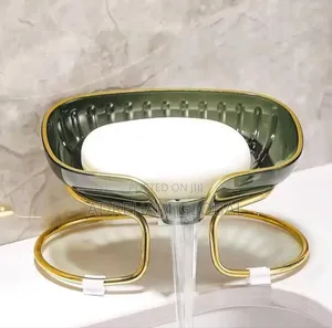 Luxury Bathroom Soap Holder Gold Leaf Dish Soap Kitchen